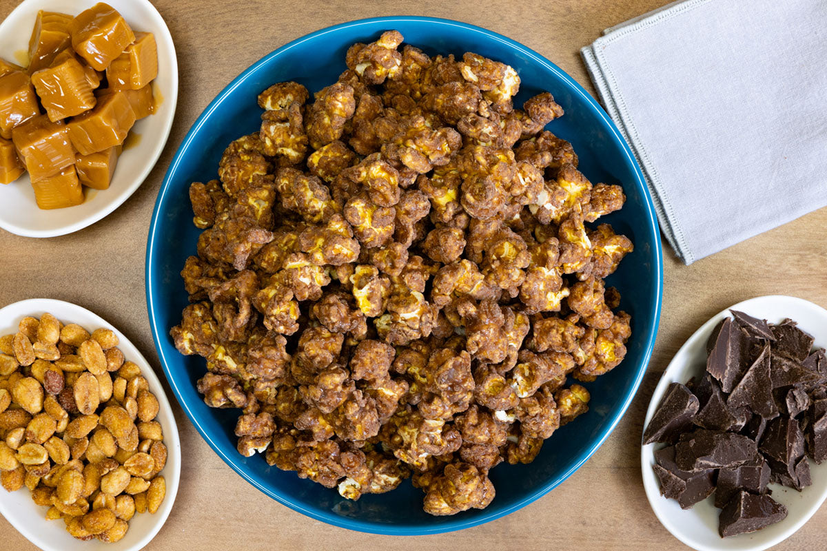 Triple Chocolate Dipped Caramel Gourmet Popcorn