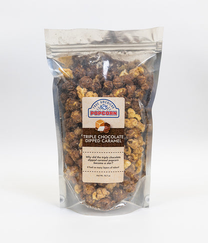 Triple Chocolate Dipped Caramel Gourmet Popcorn